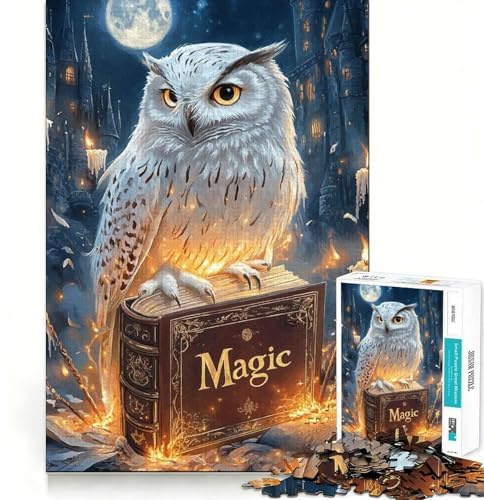 Snowy Owl And Magic Book Jigsaw Puzzle for Teenagers 1000 Pieces Mind Game Toy Relaxed Mind Neat Cut (38x26cm)