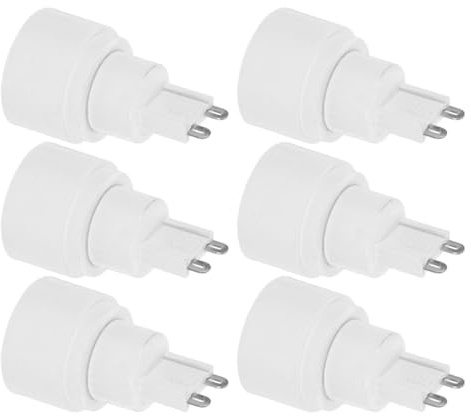 Hohopeti Adattatore da Portalampada E14 a G9 6 Pezzi, Struttura Compatta in Rame Nichelato Conversione Versatile per Lampadine a LED in Uffici e Abitazioni