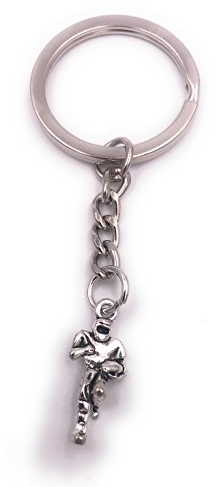 H-Customs Joueur de Football Ball Sport Keychain Pendentif Argent métal