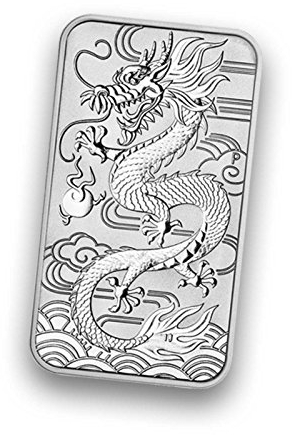 1 Unze Drache Rectangular 2018 Silber 1 oz Silberbarren