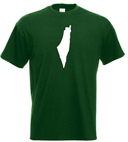 Kiwistar - Eritrea Contour Camiseta para hombre Funshirt Estampada Diseño Refranes Motivos Top Algodón Print, verde botella, M