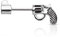 beyoutifulthings Brustwarzen-Piercing Revolver Pistole Brust-Piercing Nippel-Piercing Chirurgenstahl Silber Stab 1,6/12mm