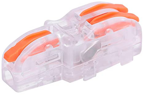 ViaGasaFamido 20Pcs Terminal Block Wire Quick Connector 1 in 2 out Transparent T-Type Conductor Terminal Block Electric Block SPL-F12(Orange),Terminals