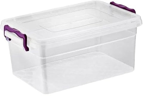 Easy Shopping® Clear Plastic Storage Box Lid Clip Locking Office Home Kitchen Food Container Multi-Purpose (3 Liter Square)