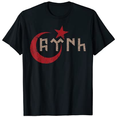 Goktürk T-Shirt für Herren in Schwarz, Größe S, Klassische Passform, Kurzarm, Einzigartiges Göktürk-Design und themenspezifische Passform, Militär, Herren, Türken