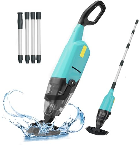 EFURDEN Aspiratore per piscina fuori terra, senza fili, portatile, ricaricabile, con durata fino a 60 minuti, per sabbia e detriti, ideale per piscine interrate, spa e vasche idromassaggio (verde)
