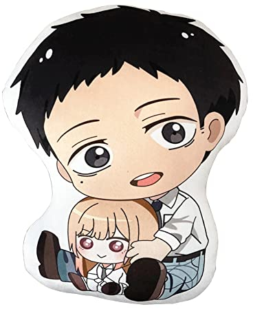My Dress Up Darling Plüschkissen Kitagawa Marin/Gojō Wakana doppelseitiger Druck Cartoon Bild Kissen Schlafzimmer Dekoration (10 cm/45 cm)