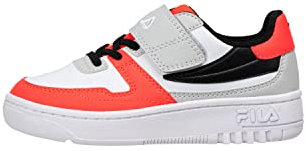 FILA FXVENTUNO Velcro Kids Sneaker, Gray Violet-Fiery Coral, 34 EU