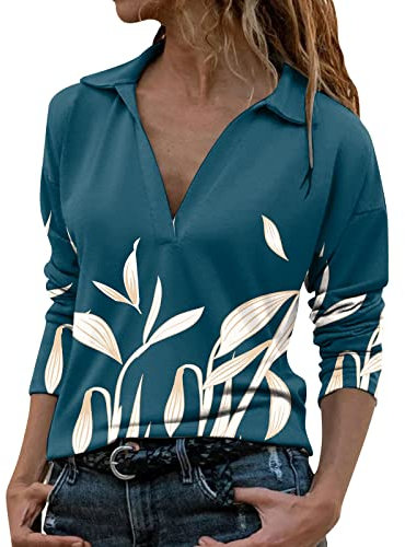 NNGOTD Weihnachtspullover Mit Led Damen Waffel Strickpullover V-Ausschnitt Einfarbige Langarmshirt Lockere Pullover Oberteile Tops Funny Christmas Sweater