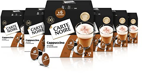CARTE NOIRE - 96 Capsules - Cappuccino Intense et Gourmand - Dolce Gusto Compatibles (6 packs de 8+8)