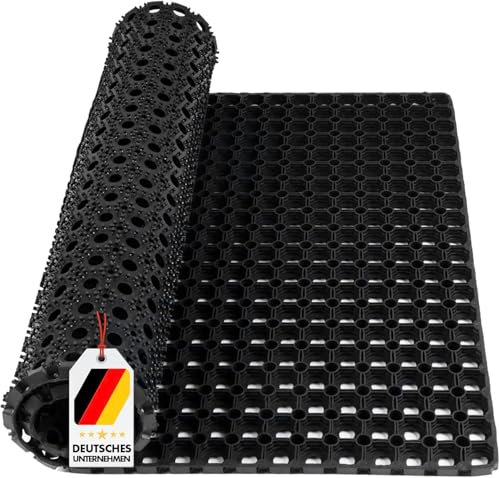 KARAT Tapis alvéolaire en Caoutchouc - Octo Door - 23 mm d'épaisseur - antidérapant - Tapis de Chevaux - Excellent Effet de Drainage (60 x 80 cm)