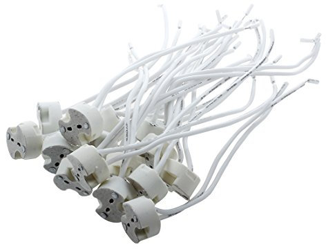 Lodokdre 15 Pcs GU5.3 MR16 blanc receptacle porte lampe a LED base en ceramique