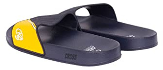 Crosshatch Men's VENTAMOORE EasySlide Sliders Pool & Beach Slippers (Size- 7-Navy/Yellow)