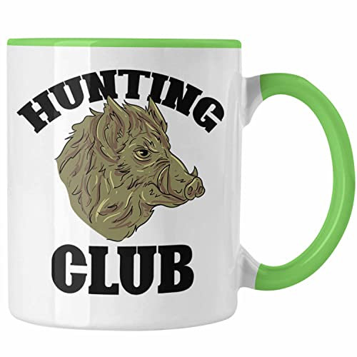 Trendation - Hunting Club Wildschwein Tasse Jäger Geschenk Spruch Geschenkidee Jagd (Grün)