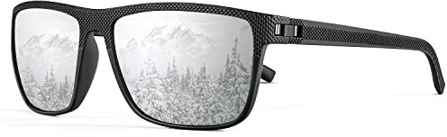 HENGOSEN Sonnenbrille Herren Damen Polarisiert Unisex Quadrat Sunglasses Leichte UV400 Schutz für Fahren