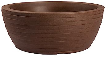 NICOLI Pot à bol THETIS ELEGANCE, effet 3D Constitué, en résine, diamètre 30 cm 40, pour intérieur extérieur (Ø 30 cm, Corten )