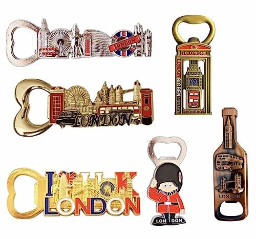 6 London Magnets - London Souvenir Magnet - Bottle Opener Magnet Union Jack Magnet British Souvenirs & Gift