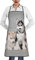PEIXEN Hübsche Husky-Schürze, Unisex-Kochschürze mit Taschen für Küche, Grillen, Basteln, Zeichnen, weiß, One size