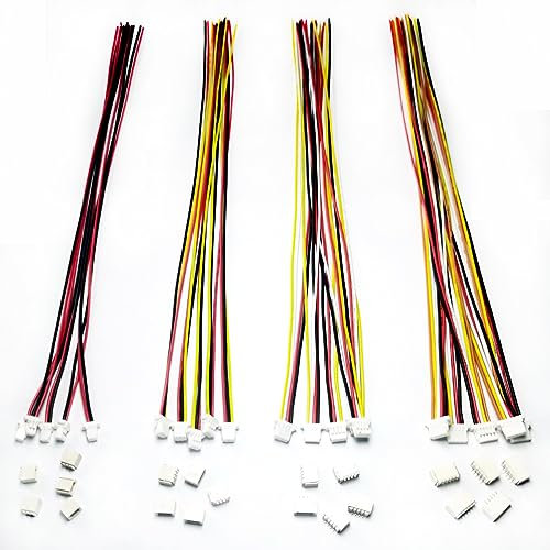 BOJOUL for 20 Sets JST SH 1.0mm 2 3 4 5 Pin Male Connector and 28AWG Female Connector Plug with Wire Cable 20cm