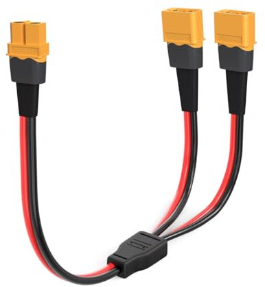 ELFCULB XT60 Y Splitter,12AWG XT60 Kabel 1 Buchse zu 2 Stecker Kabel für Drohne Quadcopter Lipo Akku(30cm)