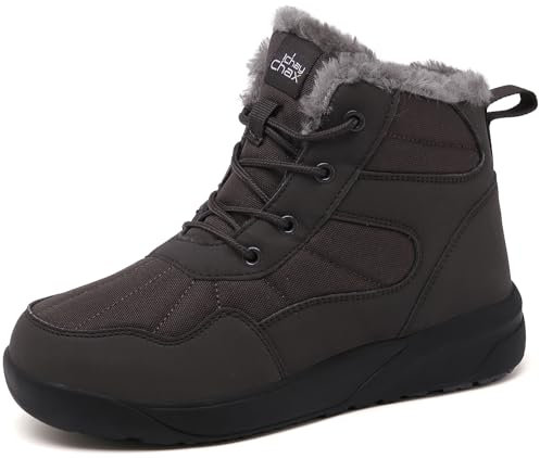 ChayChax Botas Invierno Mujer Botines de Nieve Forro Cálido Cómoda Botines con Cordones Impermeables Aire Libre,Marrón,40 EU