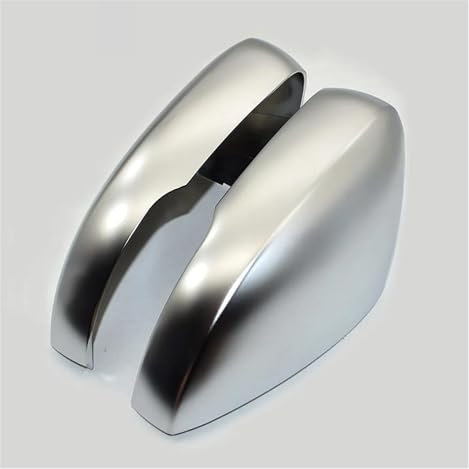 KIRYU Spiegelkappe Auto Rückspiegelgehäuse Voll Verchromt Mattiertes Finish, Türflügelspiegel-Abdeckkappe Gehäuse Für VW Für Polo 6R 6C Rückspiegel Kappe