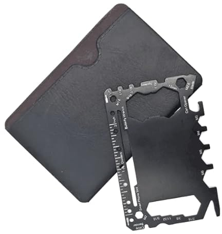 46 in 1 Multitool Wallet Card Tool Stainless Steel Stocking Stuffers Gifts Outdoor Camping Survival Accessories Multipurpose Gear Gadget, Wrenches, Screwdrivers