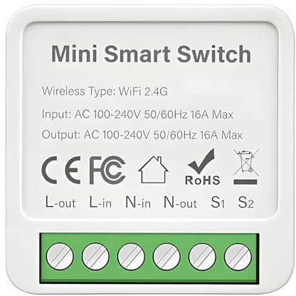WiFi Smart Light 16A Interruttore fai-da-te Interruttore della luce temporizzato 1 banda Controllo a 2 vie Tuya Wireless On-Off Modulo interruttore a parete intelligente Controllo vocale