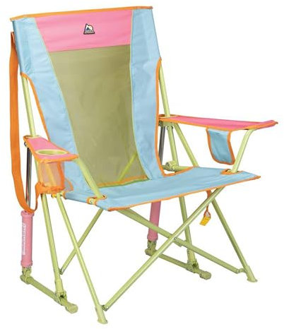 GCI Outdoor Comfort Pro Rocker Camping Chair | Portable Folding Rocking Chair with Durable Armrests & Drink Holder — Sweet Tea