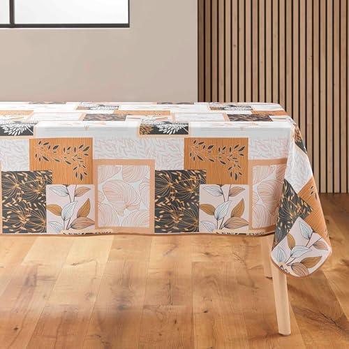 douceur d'intérieur, Nappe Rectangle (150 x 240 cm) Faya Naturel, Polyester Imprimé