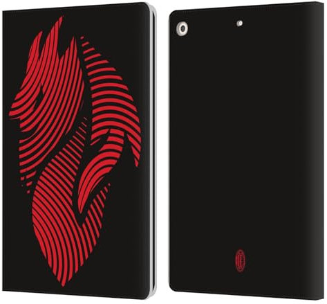 Head Case Designs Licenza Ufficiale AC Milan Logo Grafica Custodia Portafoglio in Pelle Compatibile con Apple iPad 10.2 2019/2020/2021
