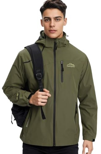 Covisoty Veste Coupe Vent pour Hommes Imperméable Veste Blouson Hommes Pluie Léger Coupe Vent Sport pour la randonnée Voyage