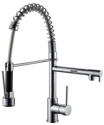 Grifo Monomando De Cocina Industrial E34FM7C Con Doble Salida Y Ducha Extraíble - Diseño Profesional