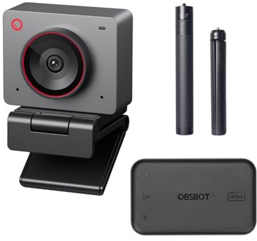 OBSBOT Meet 2 & HDMI Adapter & Tripod Combo, AI Framing & Autofocus, Beauty Mode, Lightweight, Gesture Control, HDR, Dual Microphone, 60 FPS, Web Cam for Streaming, Meeting, Gaming.
