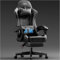HLFURNIEU Silla Gaming con Masajeador, Silla Gamer Ergonómica con Cojín Lumbar Masajeador y Reposapiés, Sillón Gamer Altura Ajustable, Cadeira Gaming Negro