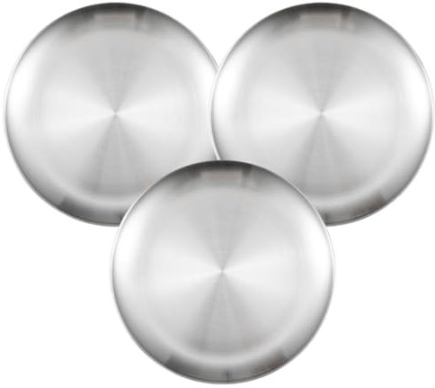 3 platos de acero inoxidable para camping, diámetro de 20 cm, vajilla redonda de acero inoxidable, platos de camping de acero inoxidable, platos estables de acero inoxidable para camping, picnic