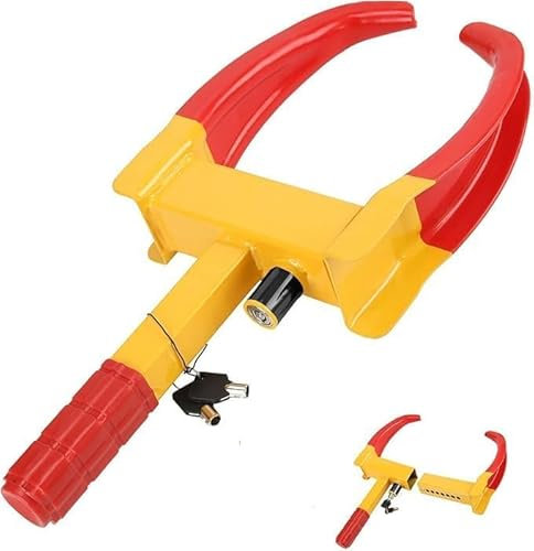 Anti Theft Wheel Clamp – Universal Adjustable Wheel Lock for Car, Van, Trailer, Caravan, Motorhome, Mobility Scooter – Scratch-Proof Rubber Coated, Weatherproof Steel, 155mm-290mm Fit, 3 Keys