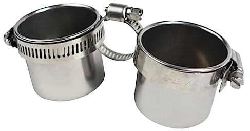 DRESSOOS Papageienfutterbecher Talg Automatischer Futterspender Für Vögel Kardinal Haustier Fisch Kaninchen Hühnerfutter Ratte Häfen Coop Wachtel Ring Außen Krähe Rostfreier Stahl Silver