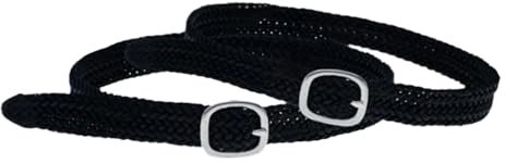 Sporenriemen für Westernschuhe, Sporen für Cowboystiefel, 2 Stück, flexible Bänder mit Schnallenriemen für Wettbewerbe, tägliche Praxis, Schwarz , Refer to description