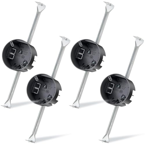 Junterone 4Pcs Ceiling Fan Brace,Adjustable 14-24.5Inch Electrical Box with Support Bars,for Ceiling Fan & Light Fixture Installs