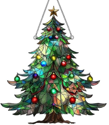 Dekorative Bruchsichere Acryl Sonnenfänger Weihnachtsbaum/Schneeflocken Ornament Jahrelange Heimdekoration Bruchsichere Weihnachtsdekoration