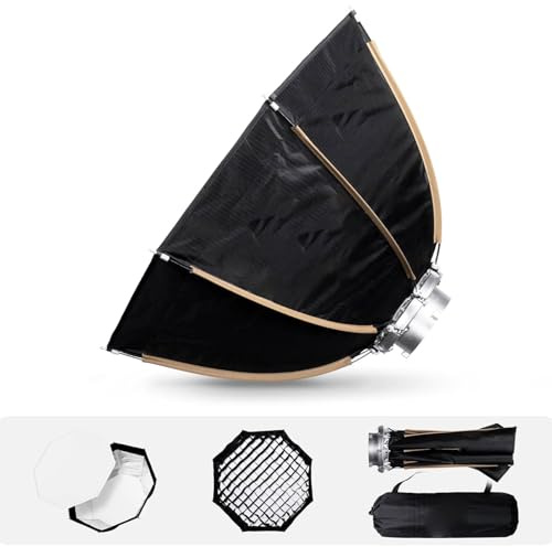 GEERYZHE 40D Octagonal Softbox with Arrow Storage Case & Grid for X200/CX100/X60 Lights, Professional Photography Lighting Diffuser for Studio, YouTube, TikTok Videos