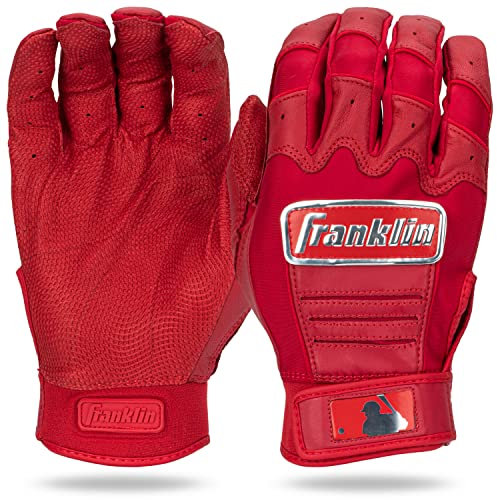 Franklin Sports MLB CFX Pro Jugend Paar – Baseball + Softball Schlaghandschuhe Erwachsene Medium, Chrom/Rot, M