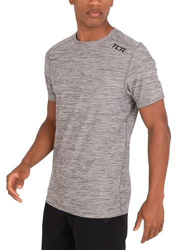 TCA Galaxy Sport T-Shirt für Herren - Kurzarm Fitness Laufshirt - Männer Sportbekleidung - Hellgrau, L