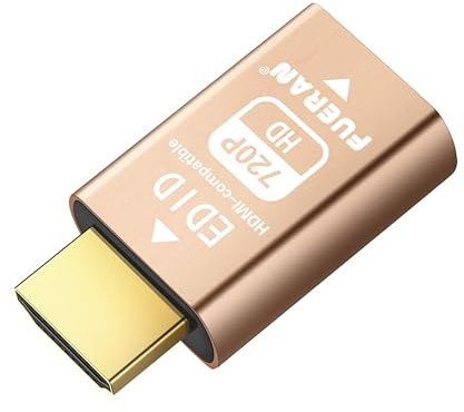 FUERAN Edid-Emulator-Adapter (4 Generation), HDMI kompatibel mit Mac Thunderbolt auf HDMI-Switches/Extender/AV-Receiver/Video-Splitter (1280 * 720-60Hz)