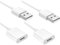 MoKo Adaptateur de Charge Câble USB Compatible avec Apple Pencil 1st, [2 Pièce] Connecteur de Câble Lightning pour Apple iPad Pro 12.9 10.5 9.7 / iPad Air 4 / iPad Mini 5 2021 Pencil (3 Pieds) - Blanc