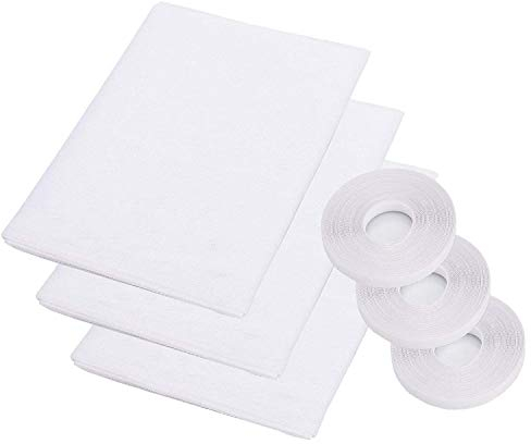 Mosquiteros Estándar para Ventanas y Puertas, Actualización Ventana Malla Insectos Red 130 x 150 cm DIY Bug Anti Mosquito Protector Kit, 3 Rollos De Cintas Autoadhesivas (10mm De Ancho), Blanco