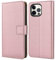 HOOMIL MagFlip Hülle für iPhone 12 Pro Max, [Nr.1 Verarbeitung] Premium Leder Handyhülle Klappbar Case Schutzhülle - Roségold