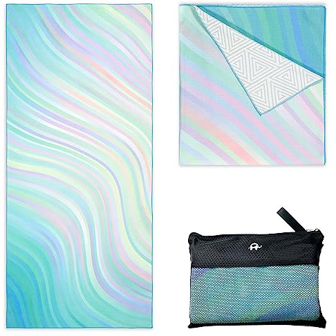 Schnell trocknendes Handtuch, extra groß, Waffelmuster, 200 x 89 cm, Mikrofaser-Strandtuch, perfekt für Strand, Reisen, Schwimmen, Pool, Yoga, Wandern, Camping – leicht, schnell trocknend, kompakt für