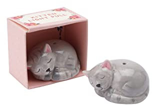 CGB Giftware Cat Kitten Sleeping Light Pull | Grey | Cord Pull for Bathroom Lighting Blinds Curtains Ceilings Fans | The Drawer Pull Collection GB06339